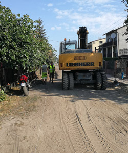 Żyrardów, przygotowanie podłoża pod kostkę