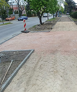 Pruszków, ubicie ułożonej kostki brukowej