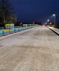 Żyrardów, ulica Słowiańska, budowa z kostki brukowej